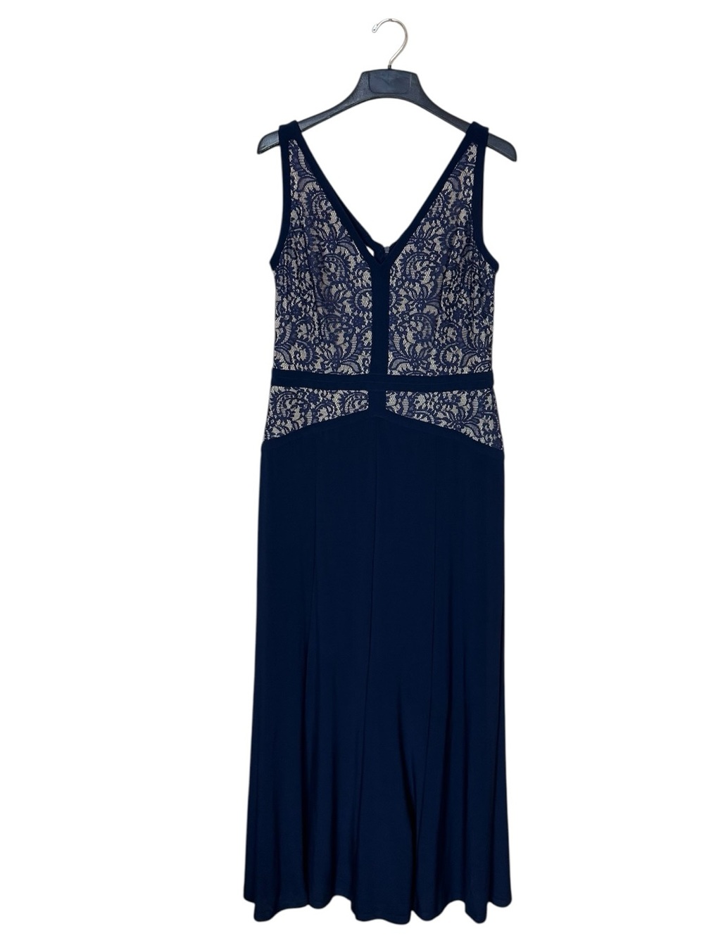 Lauren Ralph Lauren Navy Lace V‑Neck Maxi Dress - Picture 2 of 9